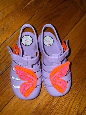 Sophia Webster mini Kids Purple and Pink Jelly Sandals with Butterfly Accent 9